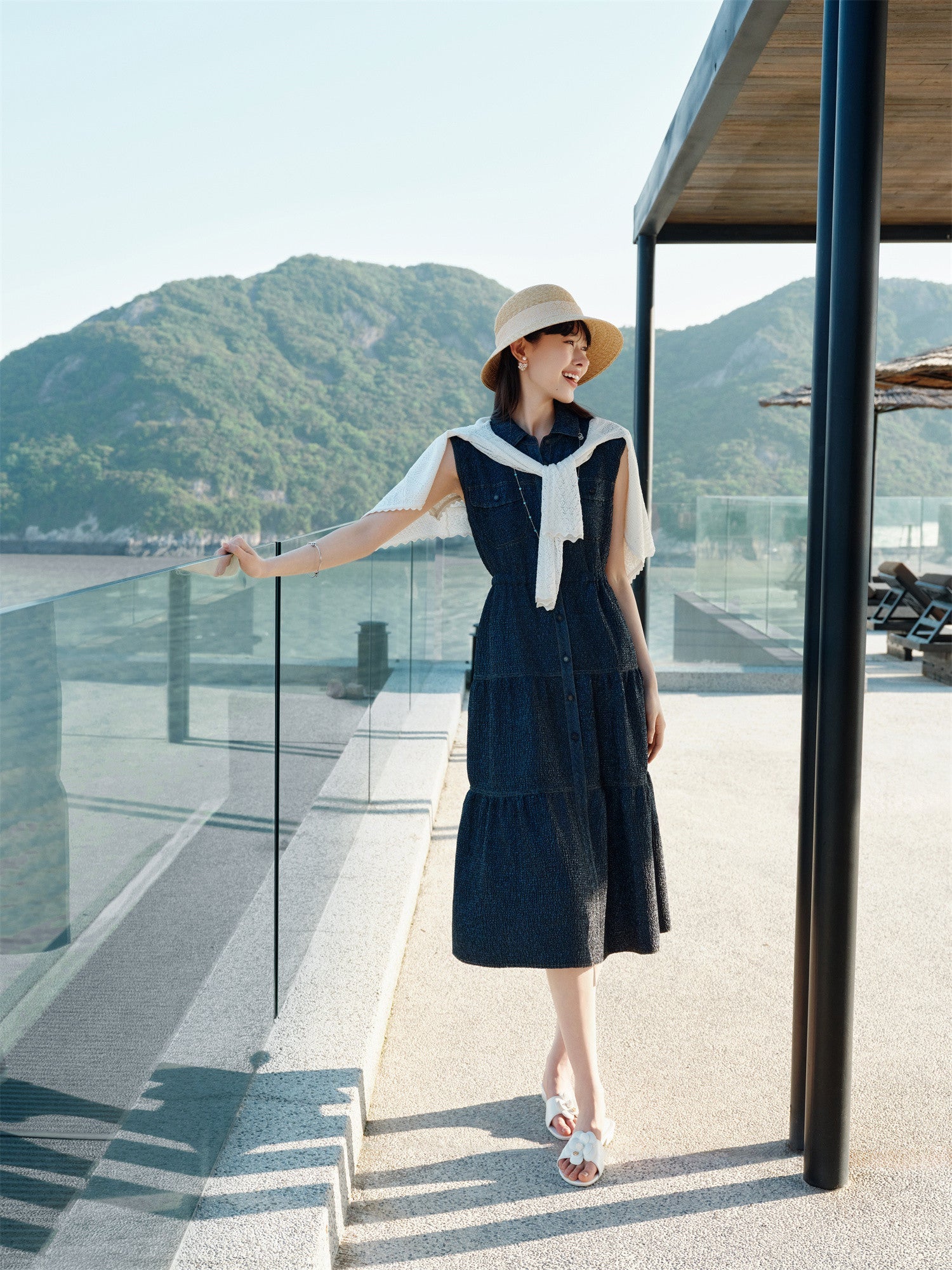 Textured Dress | Navy