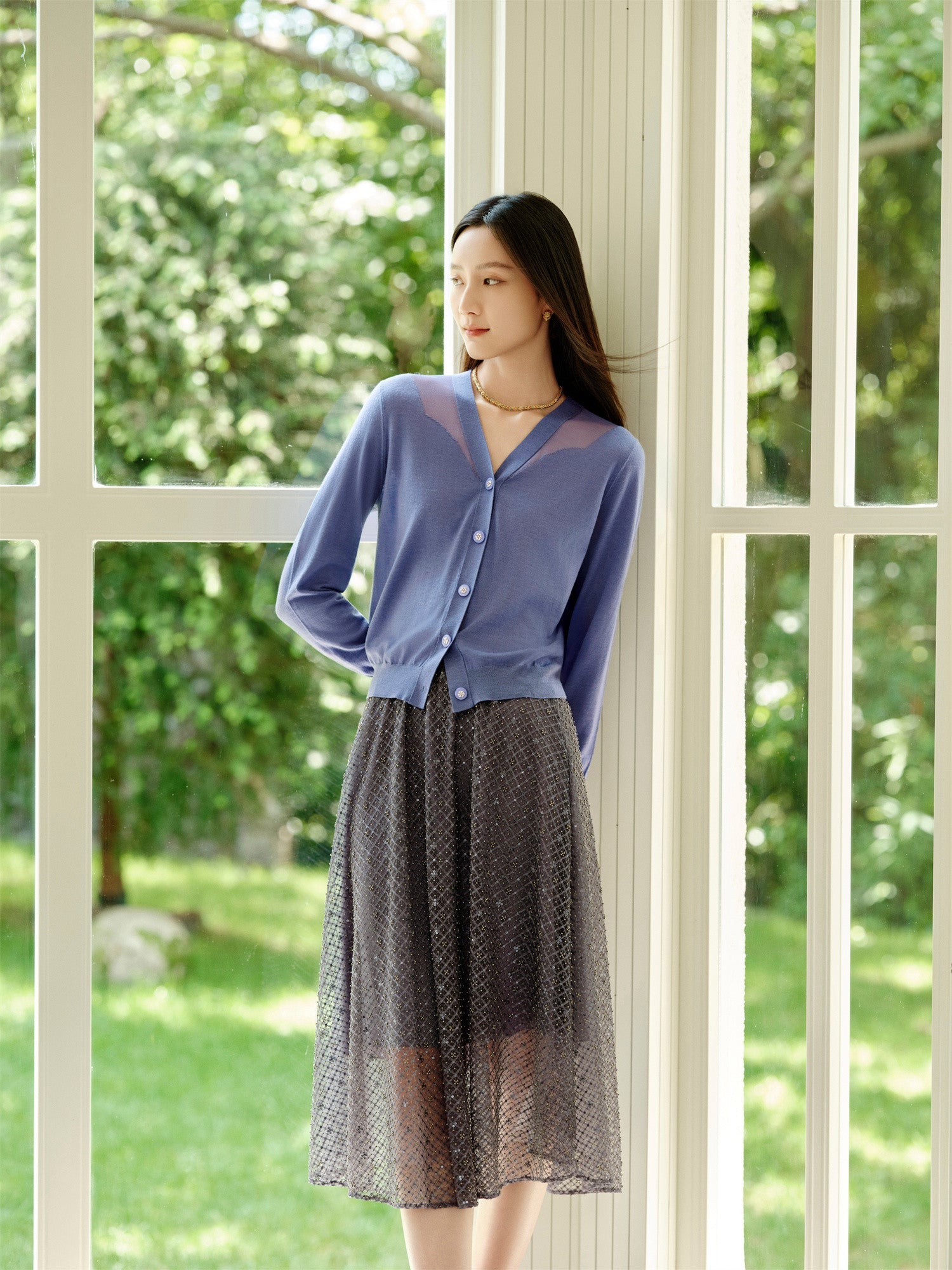 Slimming Tulle Skirt | Navy