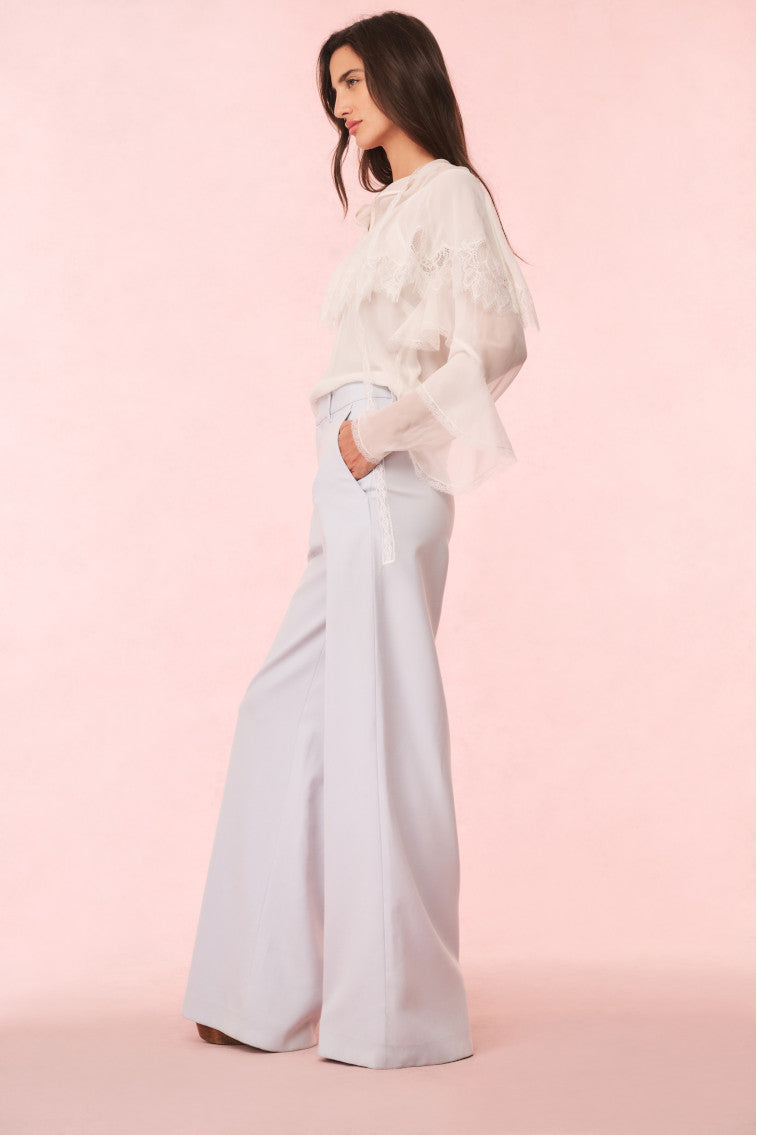 Samuela Wool-Blend Wide-Leg Trouser | Whispy Sea