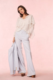 Samuela Wool-Blend Wide-Leg Trouser | Whispy Sea
