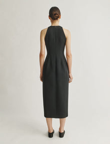 Womens | The Albers Dress in Structured Wool-Silk | Black