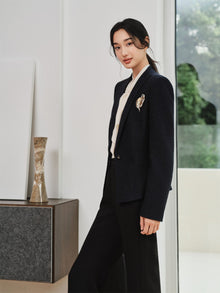 Wool Tweed Blazer | Black