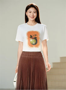 Artistic Silk-Cotton T-Shirt | White