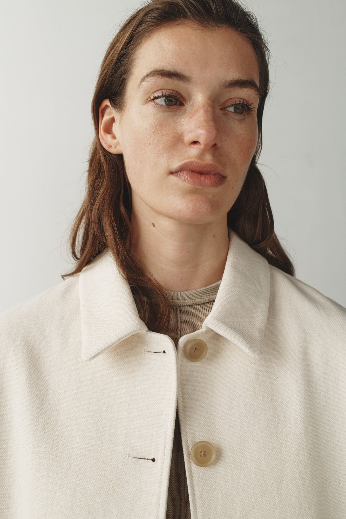 Womens | The Quarry Jacket in Washed Canvas | Chalk
