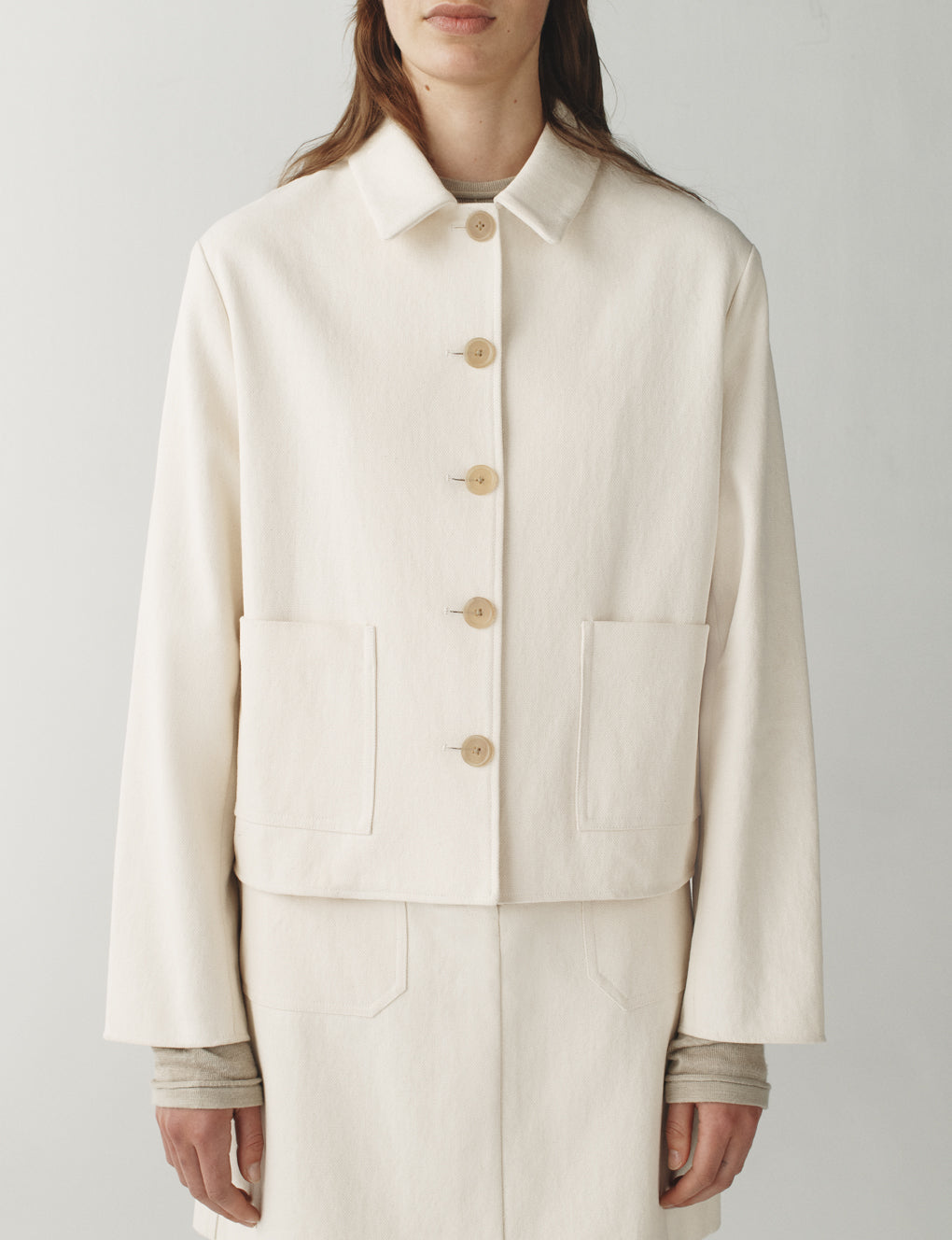 Womens | The Quarry Jacket in Washed Canvas | Chalk