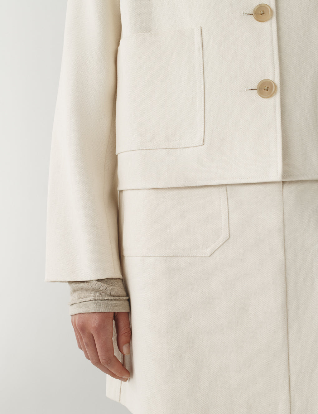 Womens | The Quarry Jacket in Washed Canvas | Chalk