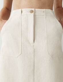 Womens | The Mini Utility Skirt in Washed Canvas | Chalk