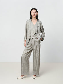 Linen Jacquard Jacket | Grey
