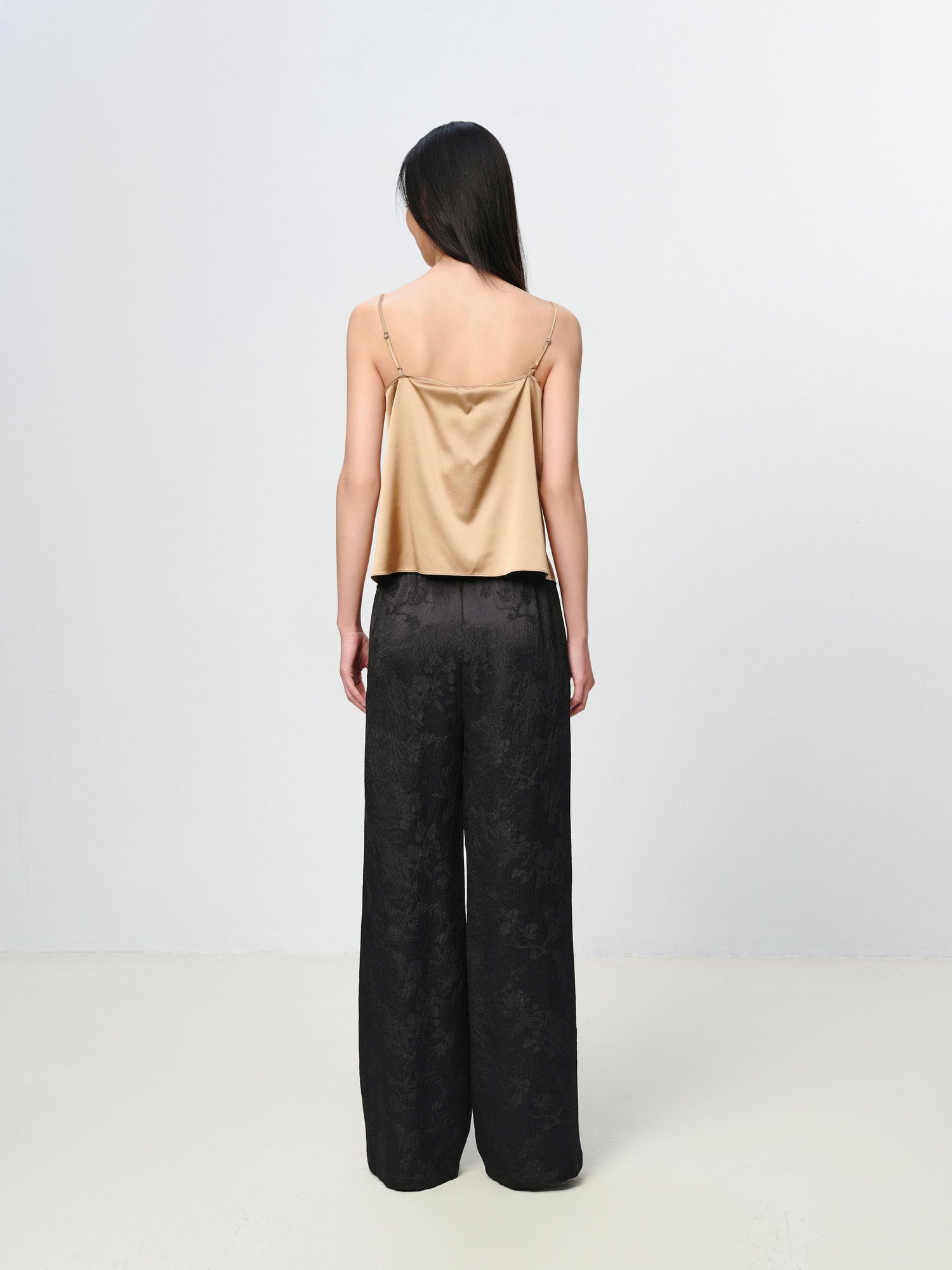 Silk V-neck layering camisole | Brown