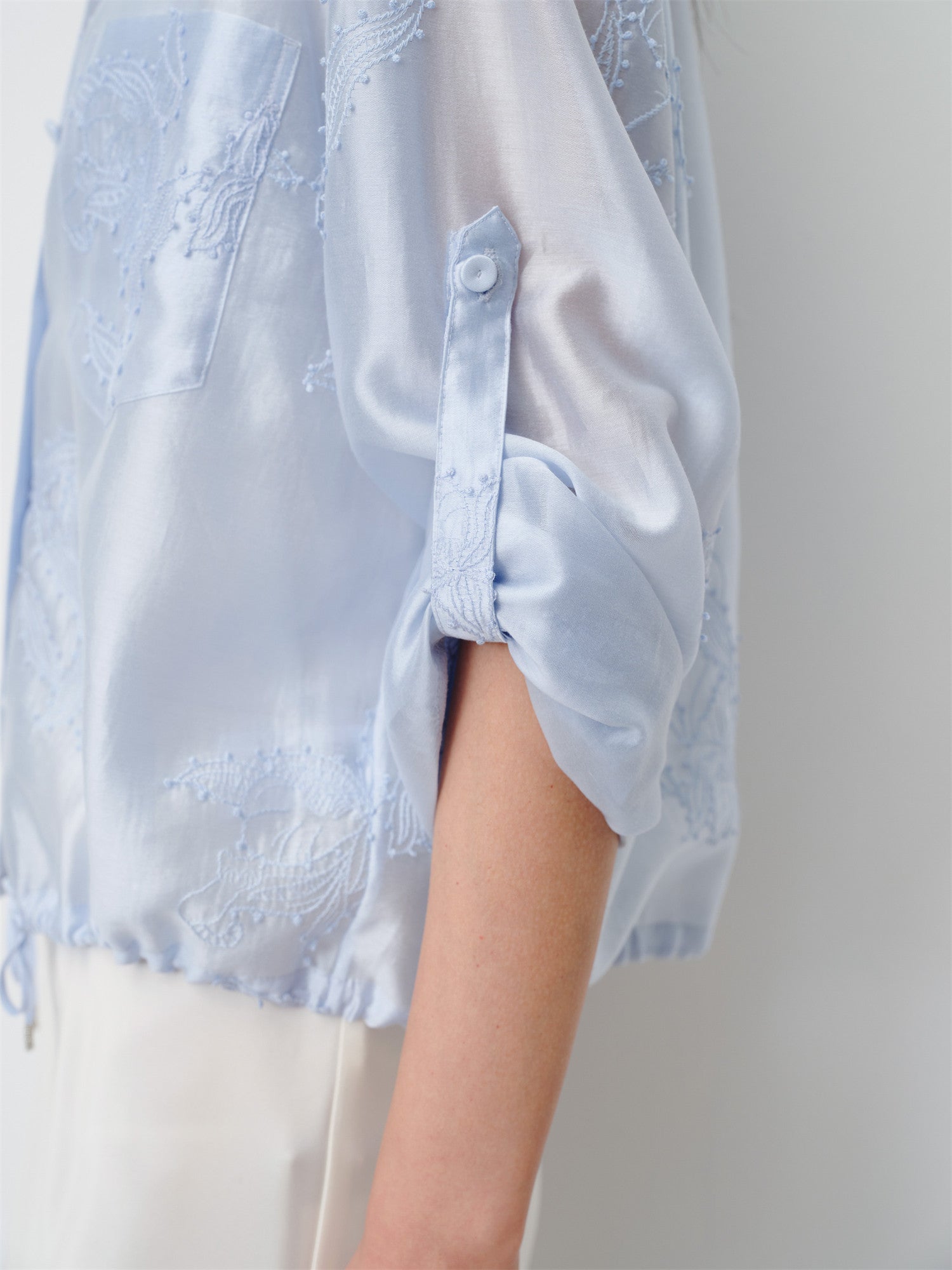 Lustrous Shirt Top | Blue