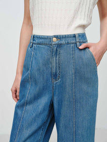 Designer Fluid TENCEL Straight-Leg Pants | Blue