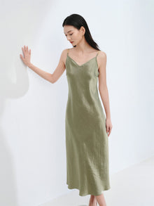 Acetate Slip Dress | Green