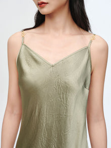 Acetate Slip Dress | Green