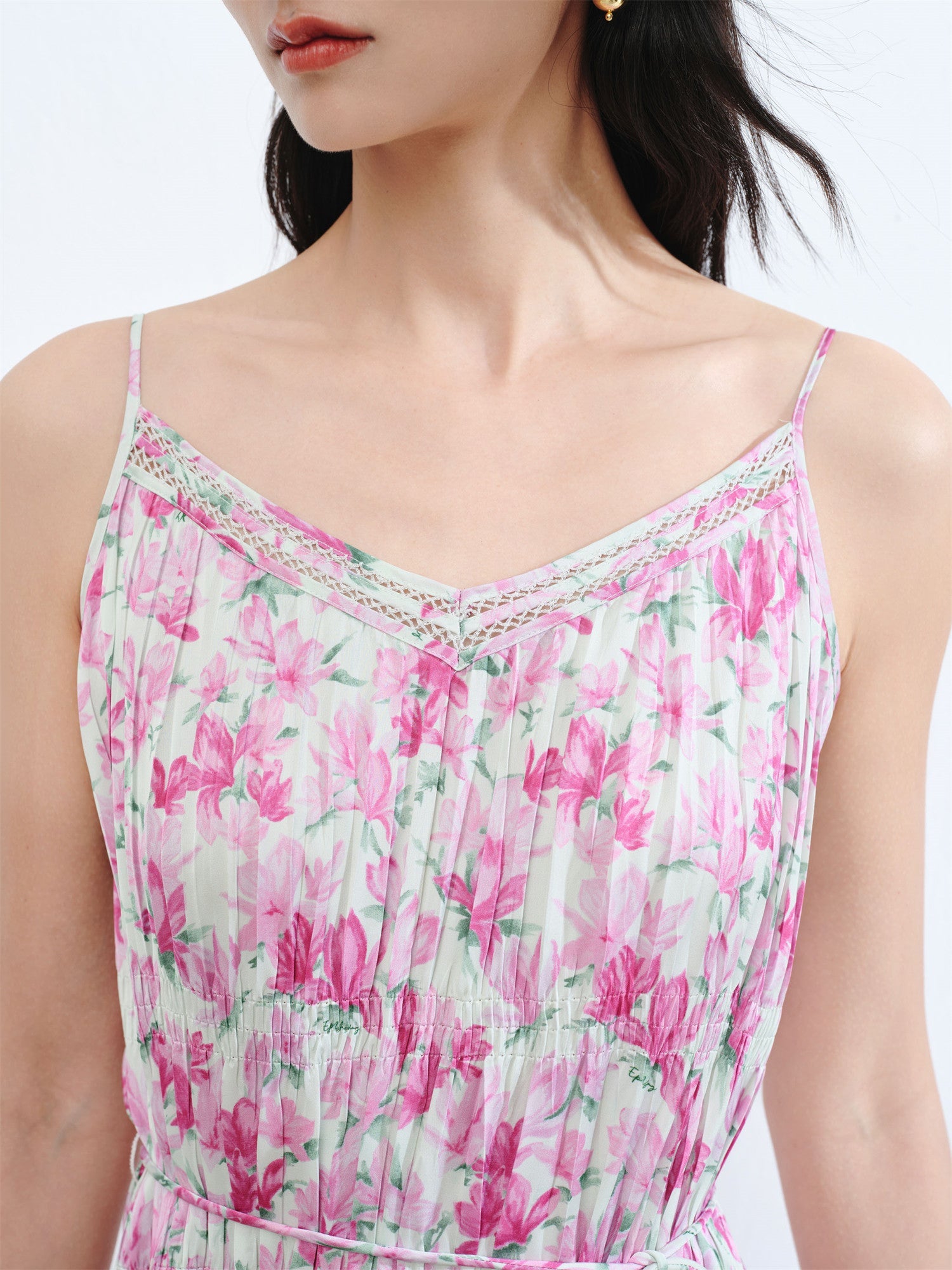 Pleated Slip Dress | Rose Red