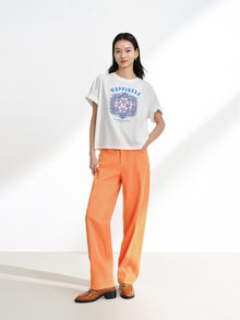 Cotton Embroidered T-Shirt | White