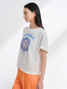 Cotton Embroidered T-Shirt | White