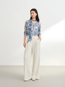 Straight-Leg Wide-Leg Casual Pants | Beige