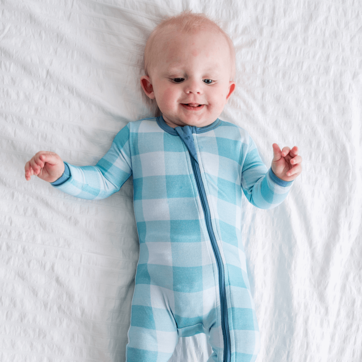 Boy | Bamboo Pajama Bundle | Aqua Gingham