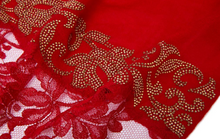 Cashmere Indian Hand-Embroidered Scarf | Red