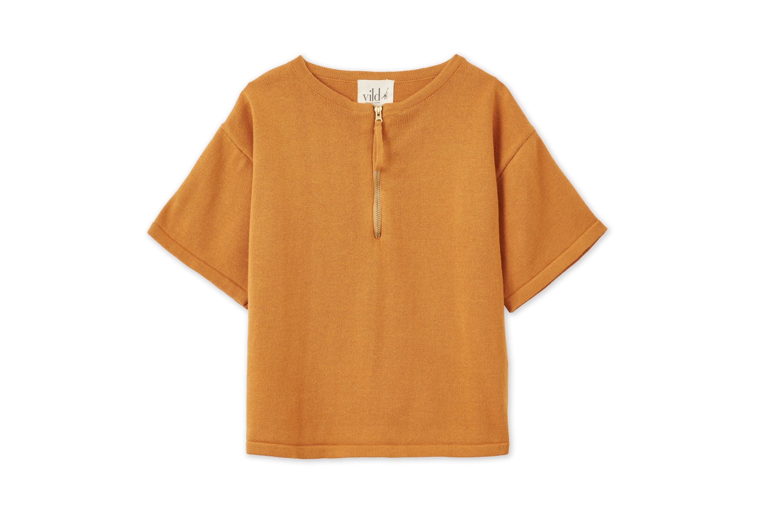 Organic Cotton Knit Relaxed Shirt | Dark Ochre