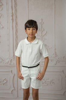 Baby Boys | Alex Shorts With Contrast Line | White & Black