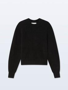 Cashmere Blouson Sleeve Crewneck | Black