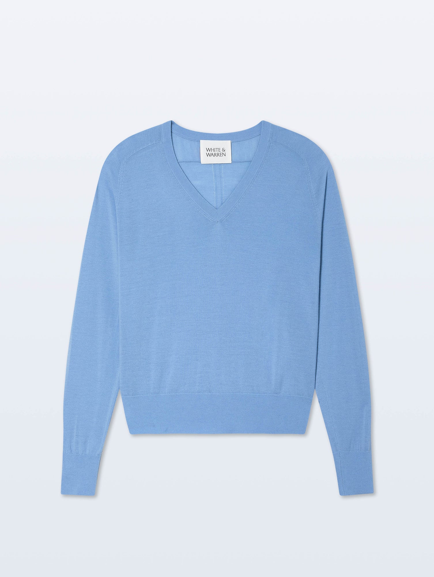 Sueprfine Merino Wool V Neck | Blue Horizon