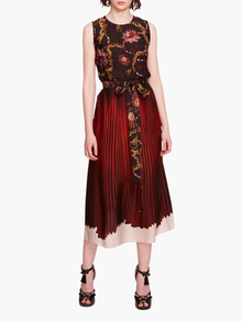 Viscose Georgette Midi Dress | Orange Multi