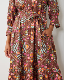 Floral Bandana - Fayette Dress - Tanned Copper - Printfresh