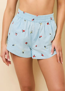 Vicky Embroidered Short Sky Ditsy Floral - Solid & Striped