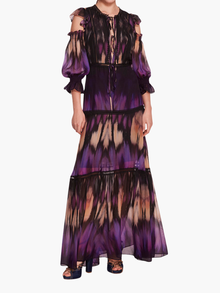 Abstract Viscose Maxi Dress | Purple Multi