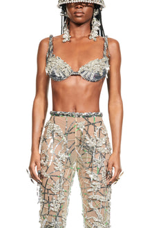 Paillette Seaweed Bra | Silver Multi