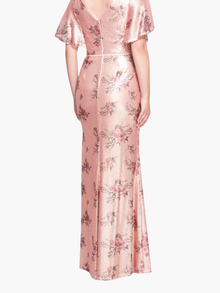 Lucca A-Line Flutter Sleeve Gown | Blush