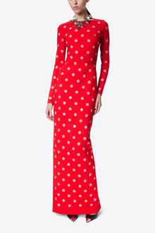 Polka Dot Long Sleeve Gown | Scarlet