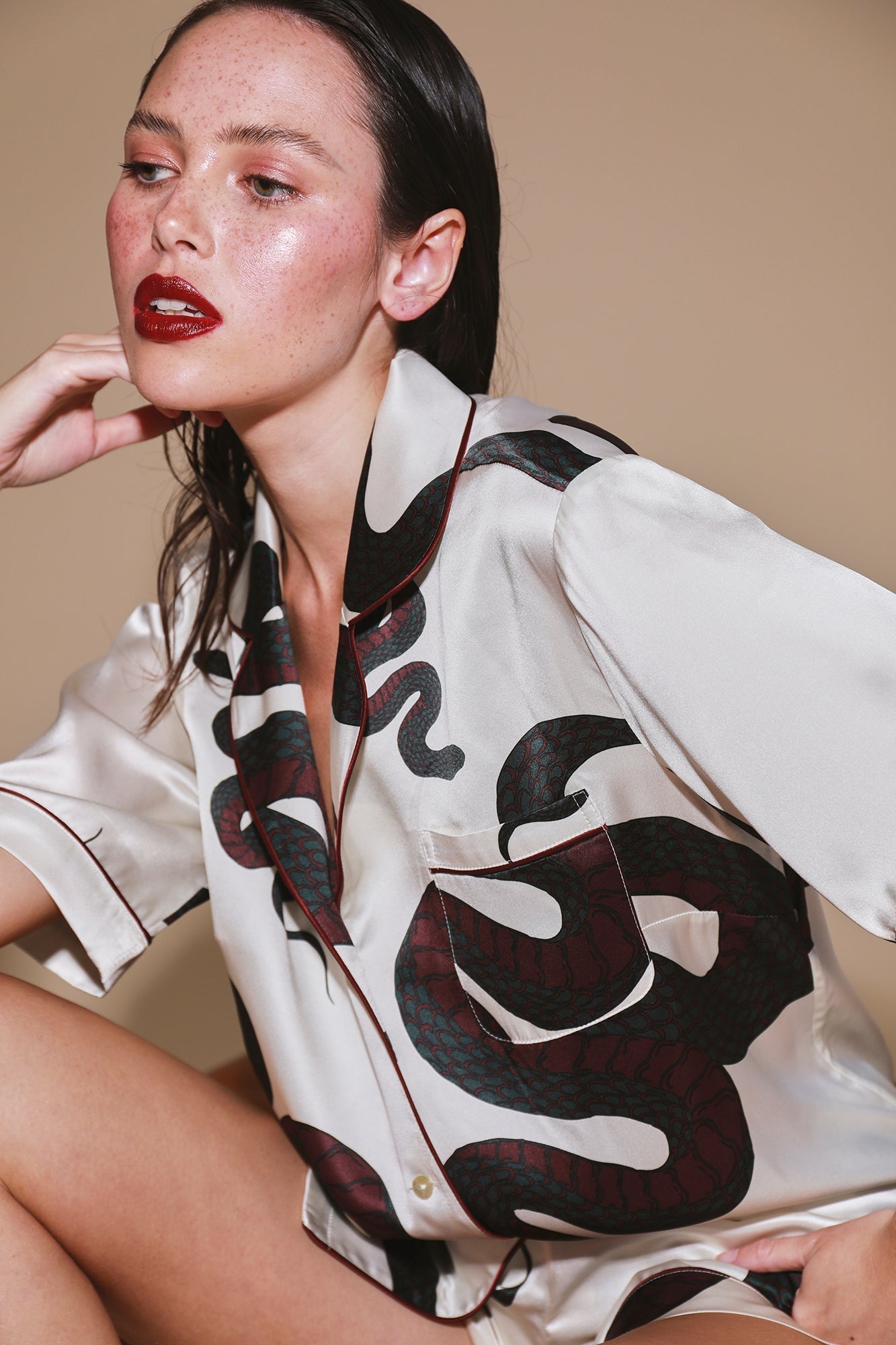 Fine Finishes Short Pajama | Snake Print