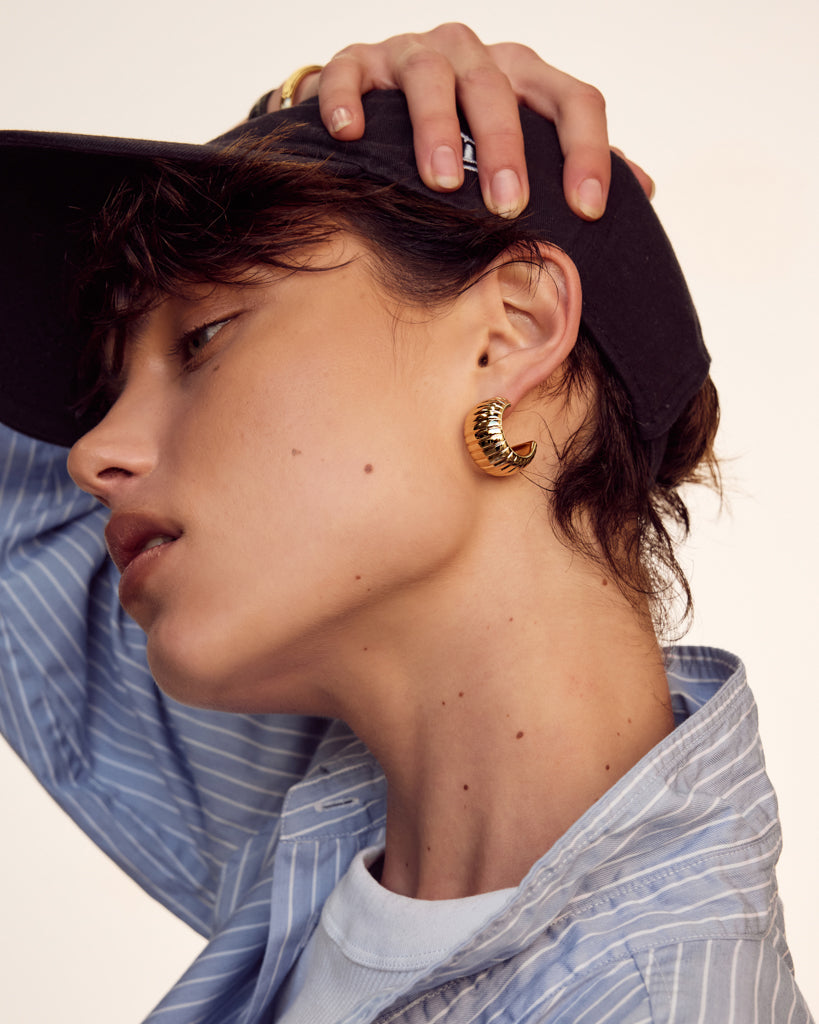 Remy Ridged Hoops | Silver