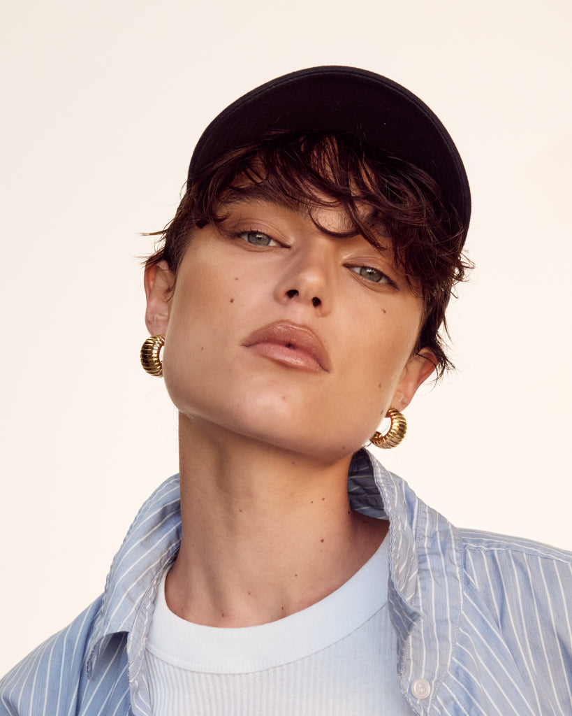 Remy Ridged Hoops | Silver