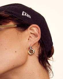 Two-Tone Interlock Hoops | Gold