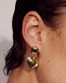 Two-Tone Heart Earrings | Silver