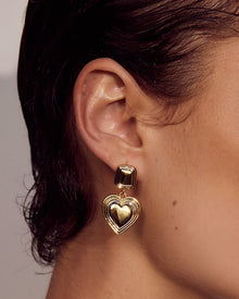 Two-Tone Heart Earrings | Silver