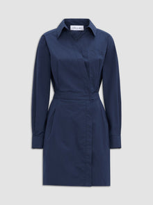 Jaxina Wrap Shirt Dress | Navy