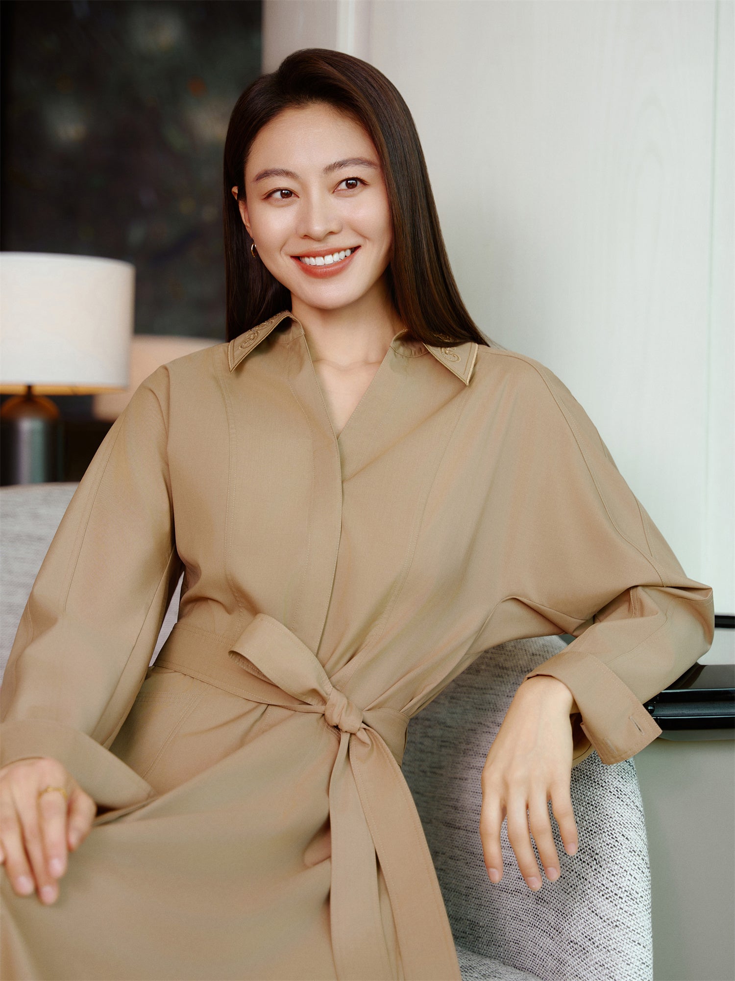 Mulberry Silk and Wool Dress | Khaki