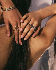 The Wave Ring Set | Silver | Cubic Zirconia