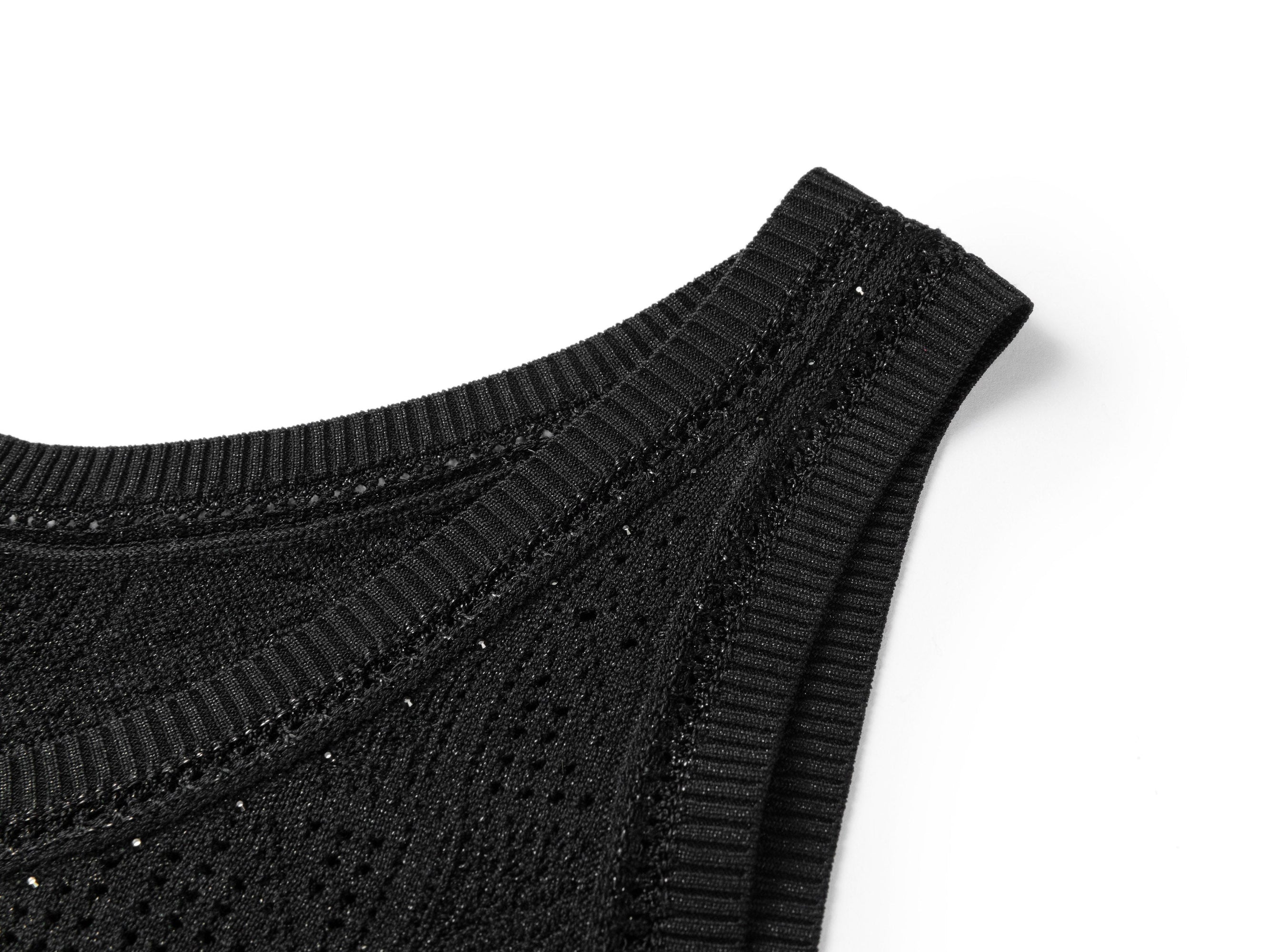 Mulberry Silk Openwork Vest Camisole | Black