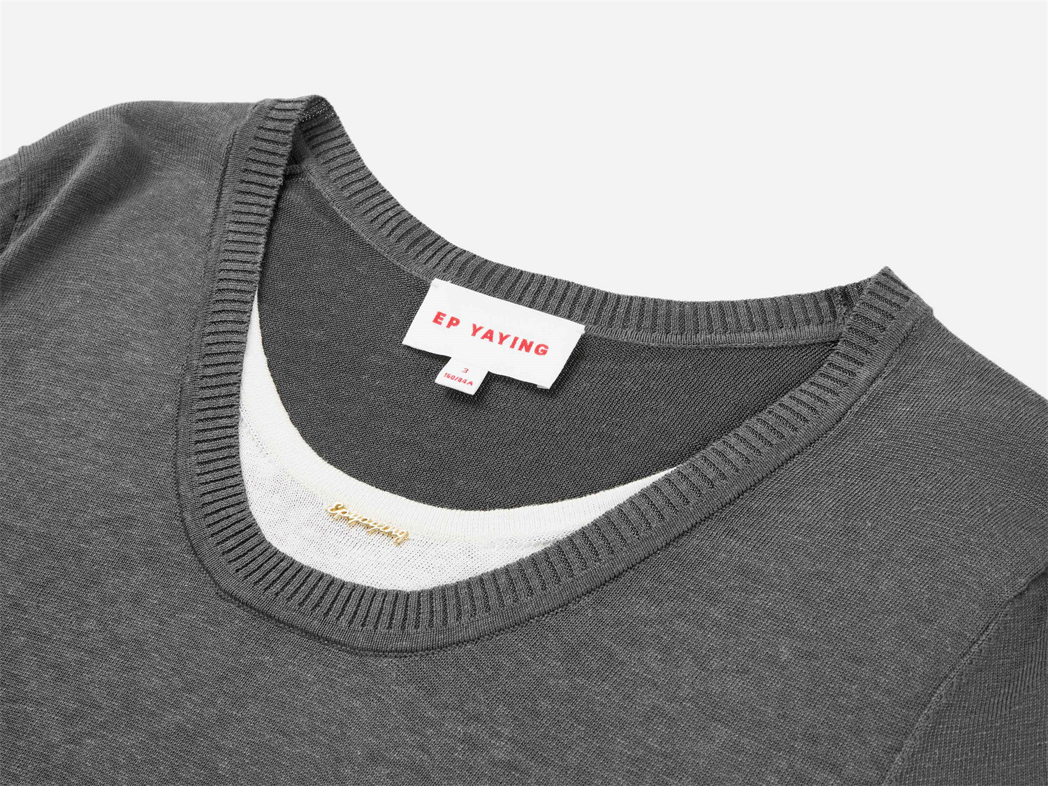 Linen Blend Crew Neck T-Shirt | Grey