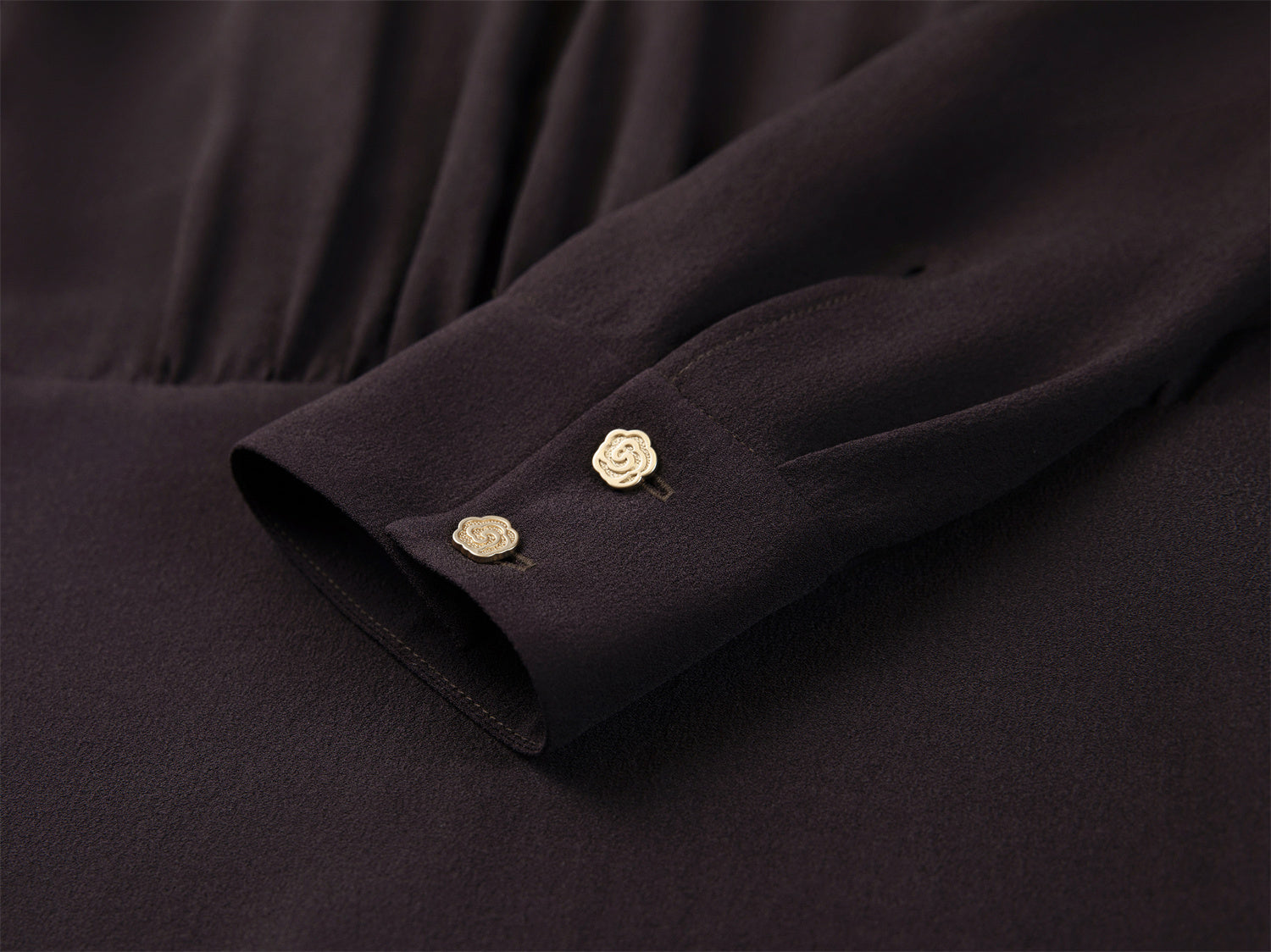 Silk Waist-Cinched Shirt | Purple