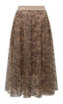 Chinese Style Embroidered Skirt | Brown