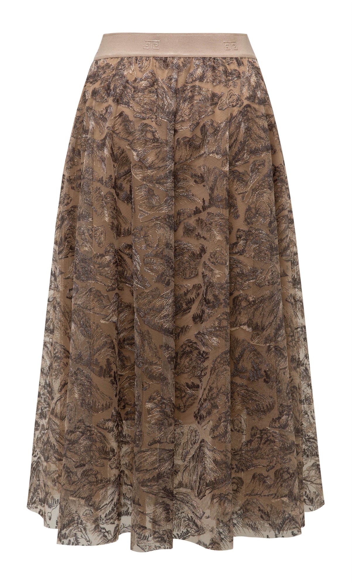 Chinese Style Embroidered Skirt | Brown