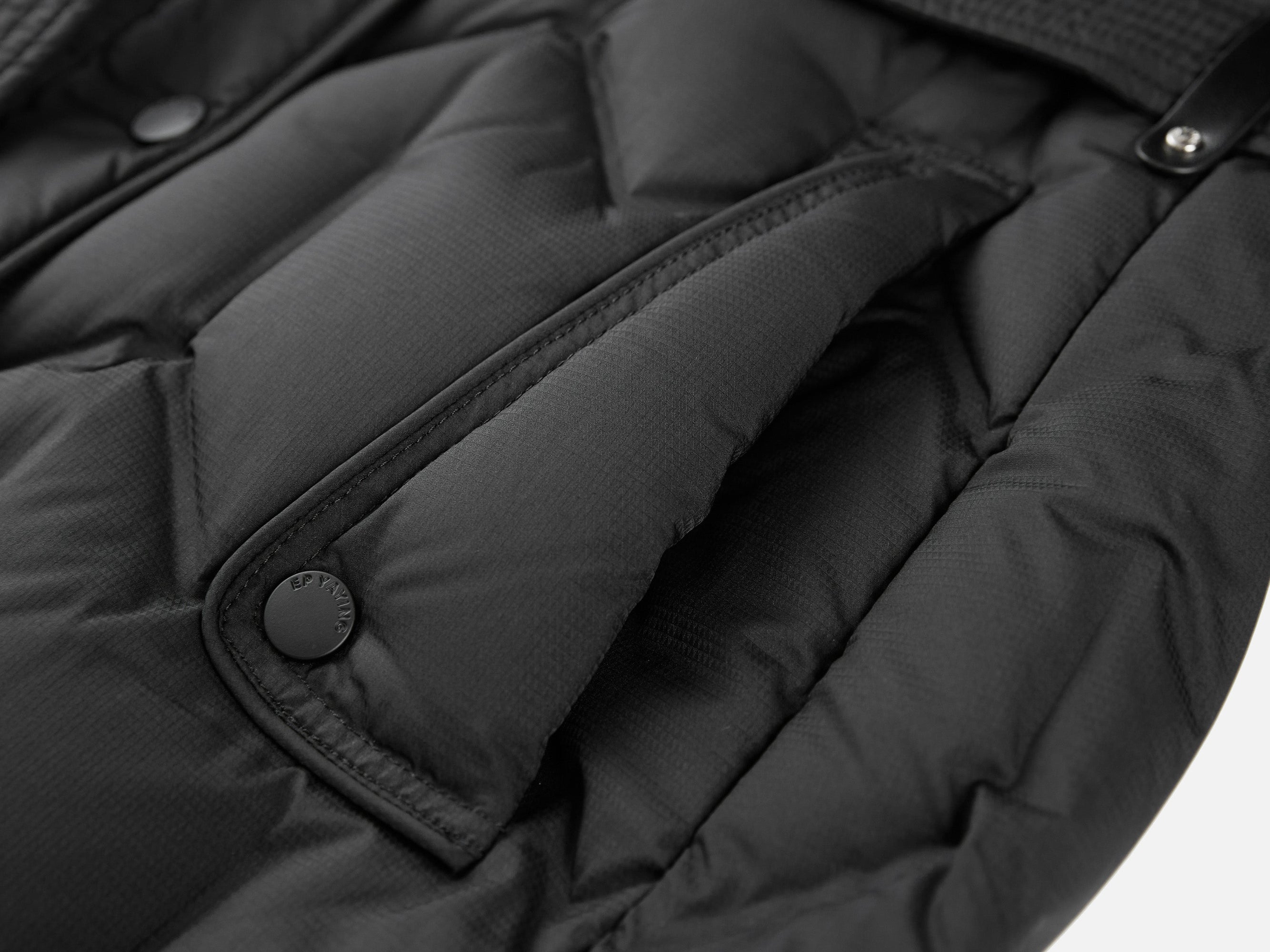 Quilted Long Coat | Black