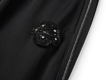 Slim Fit Wide-Leg Pant | Black